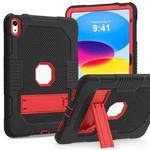 For iPad 10th Gen 10.9 2022 Contrast Color Robot Silicone + PC Tablet Cas(Black+Red)