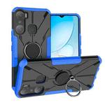 For Infinix Hot 12 Pro Armor Bear Shockproof PC + TPU Phone Case with Ring Holder(Blue)