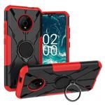 For Nokia C200 Armor Bear Shockproof PC + TPU Phone Case with Ring Holder(Red)