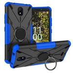 For Nokia C100 Armor Bear Shockproof PC + TPU Phone Case with Ring Holder(Blue)
