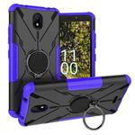 For Nokia C100 Armor Bear Shockproof PC + TPU Phone Case with Ring Holder(Purple)