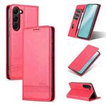 For Samsung Galaxy S23+ 5G AZNS Magnetic Calf Texture Flip Leather Phone Case(Red)