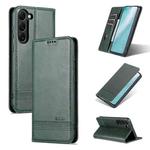 For Samsung Galaxy S23+ 5G AZNS Magnetic Calf Texture Flip Leather Phone Case(Dark Green)