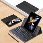 For Samsung Galaxy Z Fold4 GKK Magnetic Folding Bluetooth Keyboard Leather Case with Touchpad / Pen(Black)