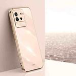 For vivo iQOO Neo6 XINLI Straight 6D Plating Gold Edge TPU Phone Case(Pink)