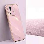 For vivo iQOO Neo7 XINLI Straight 6D Plating Gold Edge TPU Phone Case(Cherry Purple)