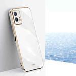 For vivo iQOO U5 XINLI Straight 6D Plating Gold Edge TPU Phone Case(White)
