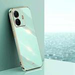 For vivo S15e XINLI Straight 6D Plating Gold Edge TPU Phone Case(Mint Green)
