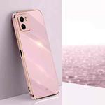 For vivo Y10 XINLI Straight 6D Plating Gold Edge TPU Phone Case(Cherry Purple)