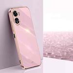 For vivo Y16 4G XINLI Straight 6D Plating Gold Edge TPU Phone Case(Cherry Purple)