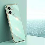 For vivo Y22s XINLI Straight 6D Plating Gold Edge TPU Phone Case(Mint Green)