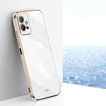 For vivo Y33s XINLI Straight 6D Plating Gold Edge TPU Phone Case(White)