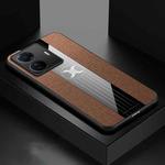 For vivo S15e XINLI Stitching Cloth Textue Shockproof TPU Phone Case(Brown)