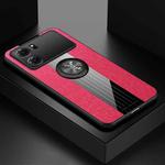 For OPPO K10 XINLI Stitching Cloth Textue TPU Phone Case with Ring Holder(Red)