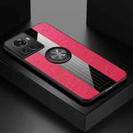 For OnePlus Ace XINLI Stitching Cloth Textue TPU Phone Case with Ring Holder(Red)