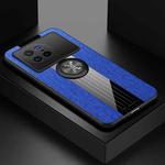 For vivo X80 XINLI Stitching Cloth Textue TPU Phone Case with Ring Holder(Blue)