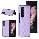 For Samsung Galaxy Z Fold4 Rhombic Microfiber Folding Phone Case(Purple)