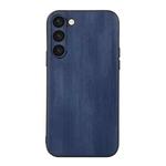For Samsung Galaxy S23 5G Yellow Cow Texture PU Phone Case(Blue)