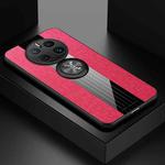For Huawei Mate 50 Pro XINLI Stitching Cloth Textue TPU Phone Case with Ring Holder(Red)
