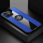 For Honor Play6T Pro XINLI Stitching Cloth Textue TPU Phone Case with Ring Holder(Blue)