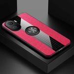 For Honor X40i XINLI Stitching Cloth Textue TPU Phone Case with Ring Holder(Red)