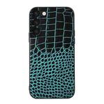 For Samsung Galaxy S23 5G Crocodile Texture Genuine Leather Phone Case(Cyan)