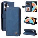 For Realme 10 Pro+ 5G Skin Feel Life Tree Metal Button Leather Phone Case(Blue)