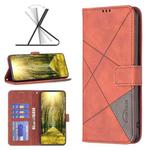 For Nokia X30 Magnetic Buckle Rhombus Texture Leather Phone Case(Brown)