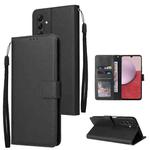 For Samsung Galaxy A14 5G Multifunctional 3 Card Slots Leather Phone Case(Black)