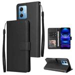 For Xiaomi Redmi Note 12 China Multifunctional 3 Card Slots Leather Phone Case(Black)