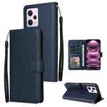 For Xiaomi Redmi Note 12 Pro 5G China Multifunctional 3 Card Slots Leather Phone Case(Navy Blue)