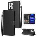 For Xiaomi Redmi Note 12 Pro+ China Multifunctional 3 Card Slots Leather Phone Case(Black)