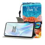 For One Plus 8 Colored Drawing Horizontal Flip Leather Case with Holder & Card Slot & Wallet(Underwater Cat)