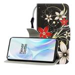 For One Plus 8 Colored Drawing Horizontal Flip Leather Case with Holder & Card Slot & Wallet(Safflower)