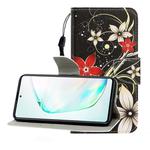 For Galaxy A91 Colored Drawing Horizontal Flip Leather Case with Holder & Card Slot & Wallet(Safflower)