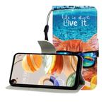 For LG K61 Colored Drawing Horizontal Flip Leather Case with Holder & Card Slot & Wallet(Underwater Cat)