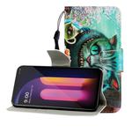 For LG V60 Colored Drawing Horizontal Flip Leather Case with Holder & Card Slot & Wallet(Green Eyes)