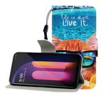 For LG V60 Colored Drawing Horizontal Flip Leather Case with Holder & Card Slot & Wallet(Underwater Cat)