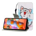 For Huawei Nova 5 Colored Drawing Horizontal Flip Leather Case with Holder & Card Slot & Wallet(Red Mouth Cat)