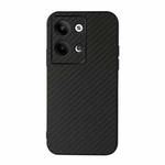 For OPPO Reno9 / Reno9 Pro Accurate Hole Carbon Fiber Texture PU Phone Case(Black)