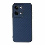 For OPPO Reno9 / Reno9 Pro Accurate Hole Carbon Fiber Texture PU Phone Case(Blue)