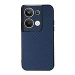 For OPPO Reno9 Pro+ Accurate Hole Carbon Fiber Texture PU Phone Case(Blue)