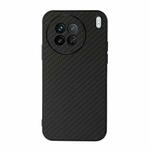For vivo X90 Accurate Hole Carbon Fiber Texture PU Phone Case(Black)
