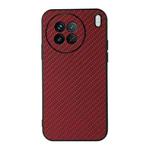 For vivo X90 Accurate Hole Carbon Fiber Texture PU Phone Case(Red)