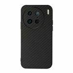 For vivo X90 Pro Accurate Hole Carbon Fiber Texture PU Phone Case(Black)