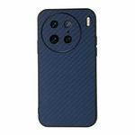 For vivo X90 Pro Accurate Hole Carbon Fiber Texture PU Phone Case(Blue)