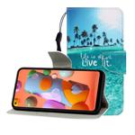 For Huawei P40 Lite E Colored Drawing Horizontal Flip Leather Case with Holder & Card Slot & Wallet(Coconut Tree)