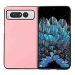 For Google Pixel Fold Two-color Litchi Texture PU Phone Case(Pink)