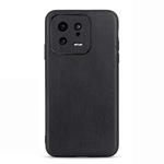 For Xiaomi 13 Accurate Hole Lambskin Texture Genuine Leather Phone Case(Black)