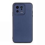 For Xiaomi 13 Accurate Hole Lambskin Texture Genuine Leather Phone Case(Blue)